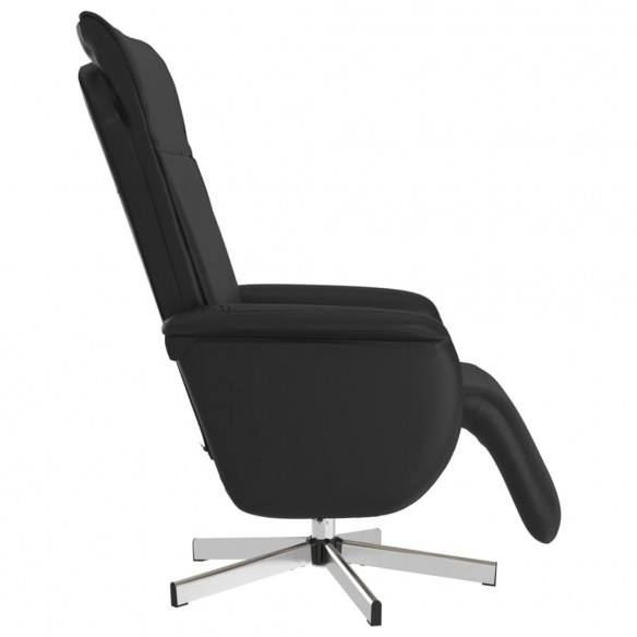 Fauteuil inclinable de massage repose-pieds noir similicuir