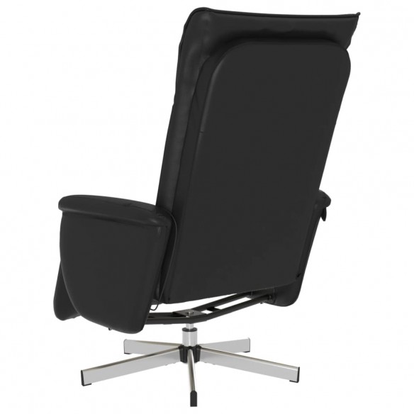 Fauteuil inclinable de massage repose-pieds noir similicuir