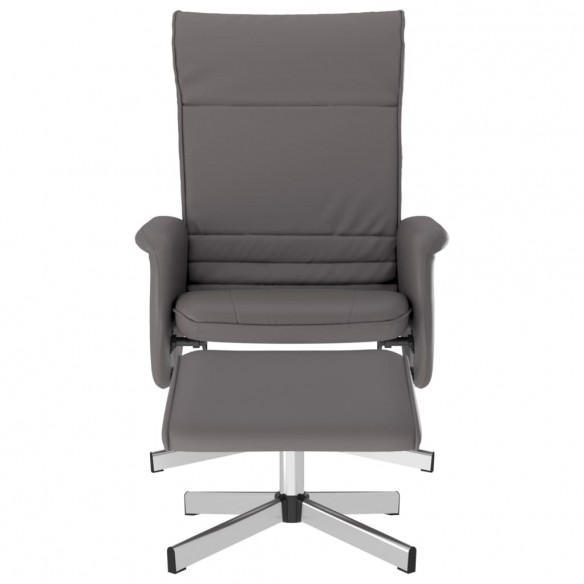 Fauteuil inclinable avec repose-pied gris similicuir