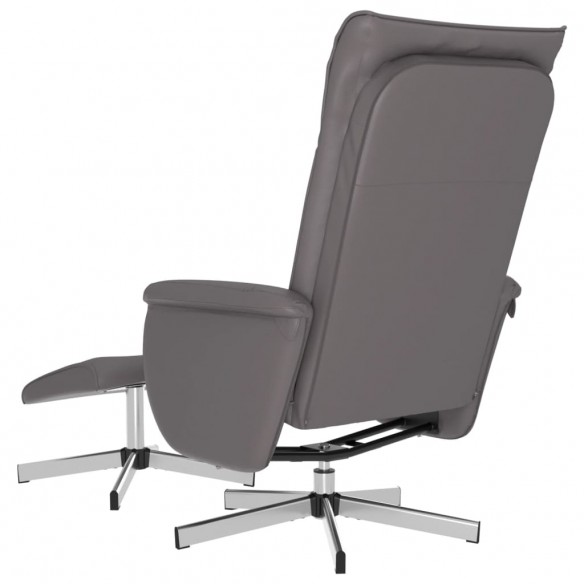 Fauteuil inclinable avec repose-pied gris similicuir