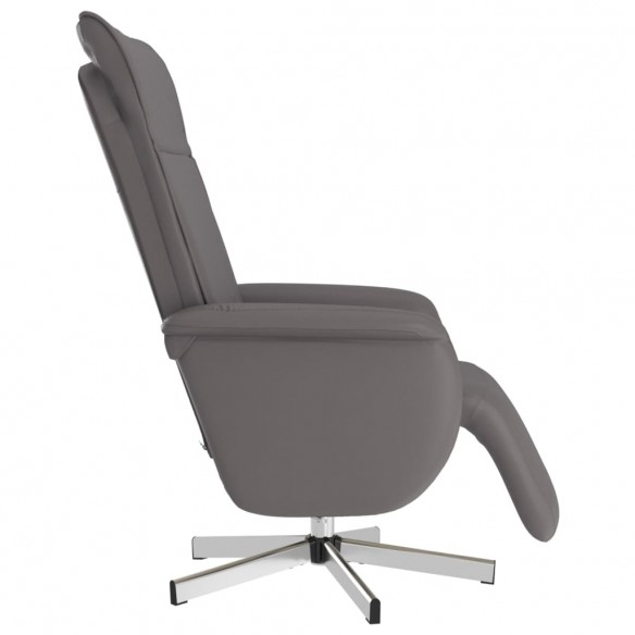 Fauteuil inclinable de massage repose-pieds gris similicuir