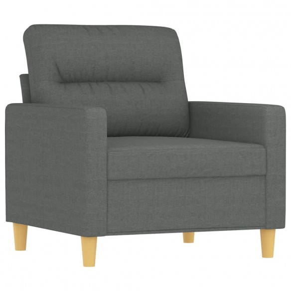 Fauteuil avec repose-pied Gris foncé 60 cm Tissu