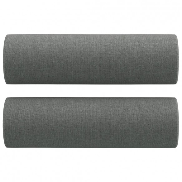 Canapé 2 places avec oreillers gris foncé 140 cm tissu