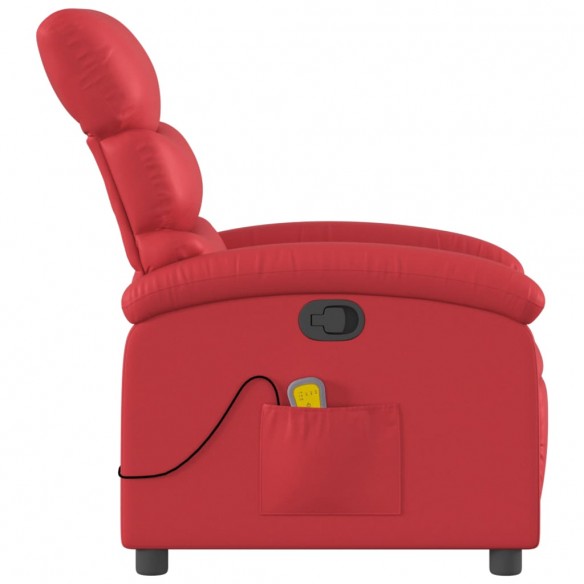 Fauteuil de massage inclinable rouge similicuir