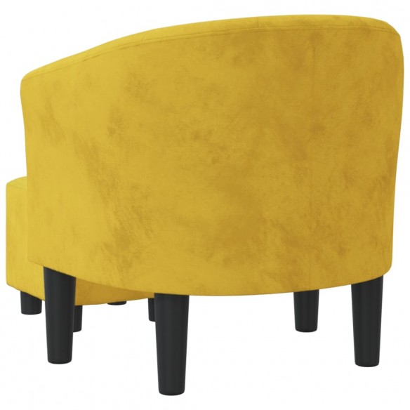 Fauteuil cabriolet avec repose-pied jaune velours