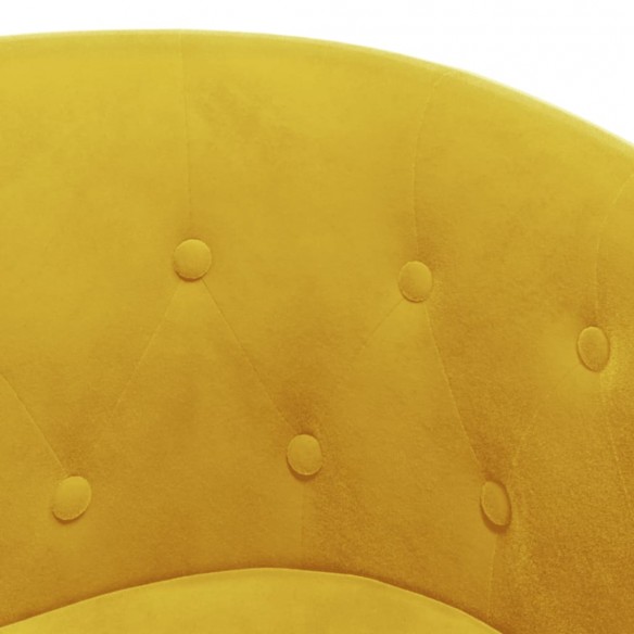 Fauteuil cabriolet avec repose-pied jaune velours