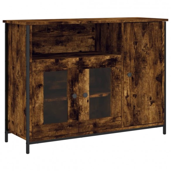 Buffet chêne fumé 100x35x75 cm bois d'ingénierie