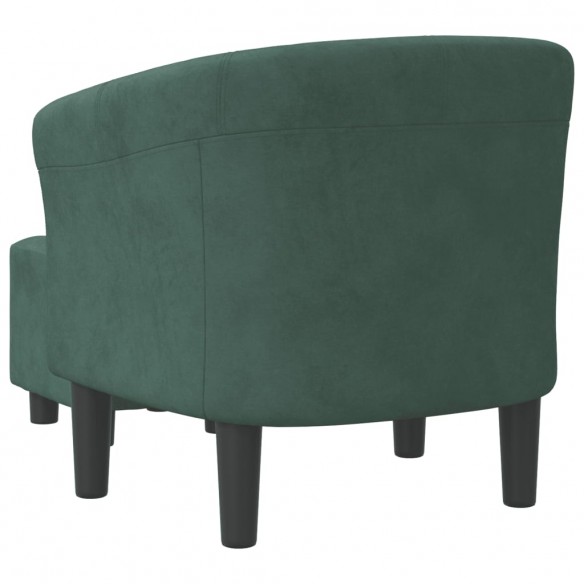 Fauteuil cabriolet avec repose-pied vert foncé velours