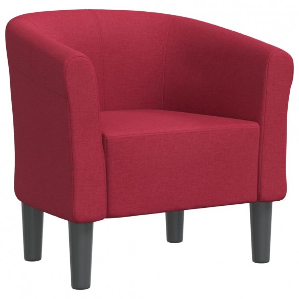 Fauteuil cabriolet rouge bordeaux tissu