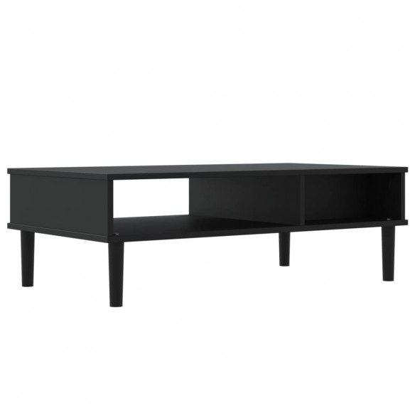 Table basse SENJA aspect rotin noir 100x55x33 cm bois massif