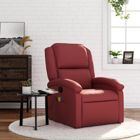 Fauteuil de massage inclinable Rouge bordeaux Similicuir