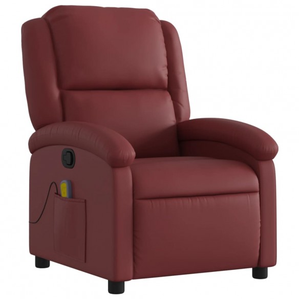 Fauteuil de massage inclinable Rouge bordeaux Similicuir