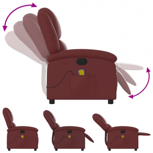 Fauteuil de massage inclinable Rouge bordeaux Similicuir