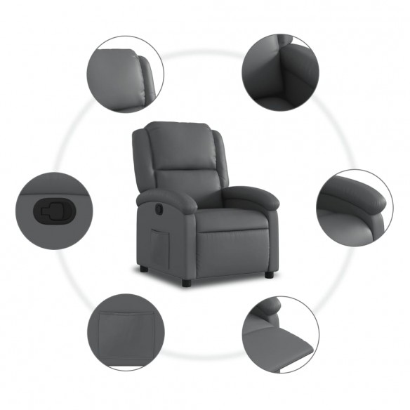 Fauteuil inclinable Gris Similicuir