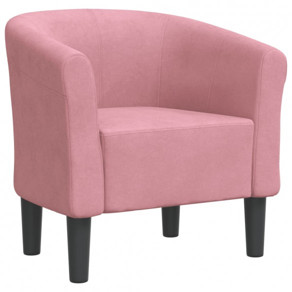 Fauteuil cabriolet rose velours