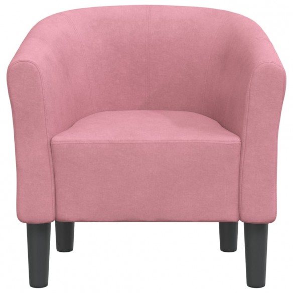 Fauteuil cabriolet rose velours