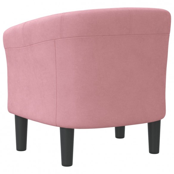 Fauteuil cabriolet rose velours