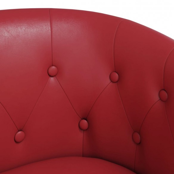 Fauteuil cabriolet avec repose-pied rouge bordeaux similicuir