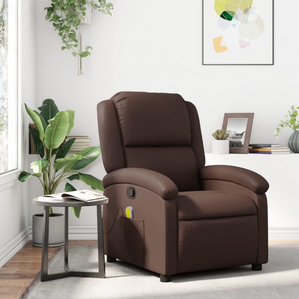 Fauteuil de massage inclinable Marron Similicuir