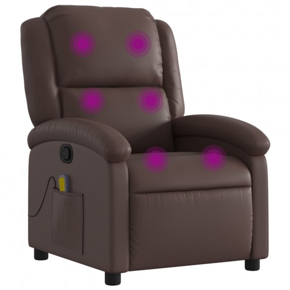 Fauteuil de massage inclinable Marron Similicuir