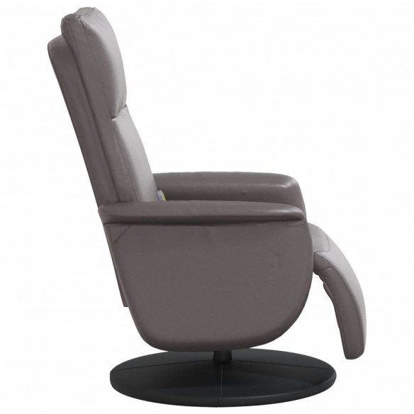 Fauteuil inclinable de massage repose-pieds gris similicuir