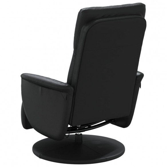 Fauteuil inclinable de massage repose-pieds noir similicuir