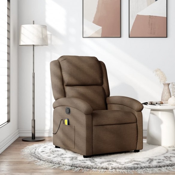 Fauteuil de massage inclinable Marron Tissu