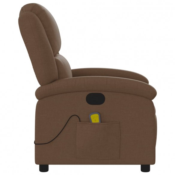 Fauteuil de massage inclinable Marron Tissu