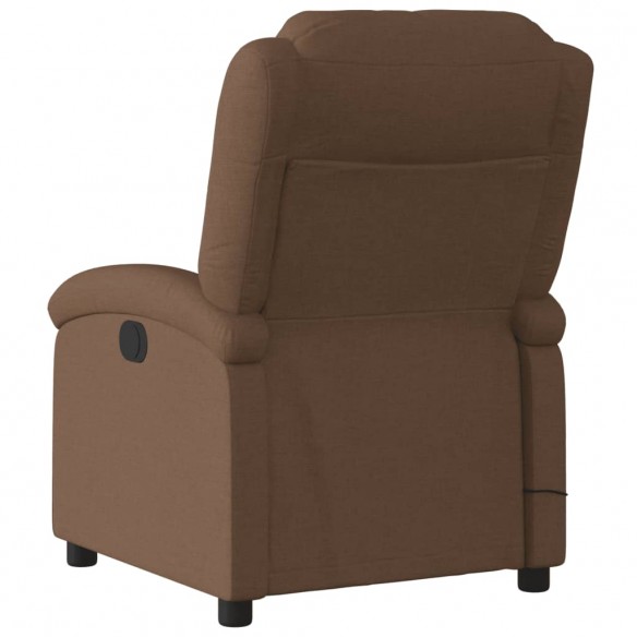 Fauteuil de massage inclinable Marron Tissu