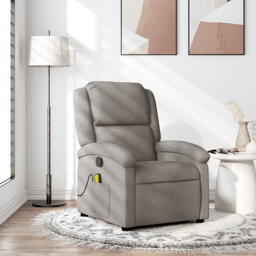 Fauteuil de massage inclinable Taupe Tissu