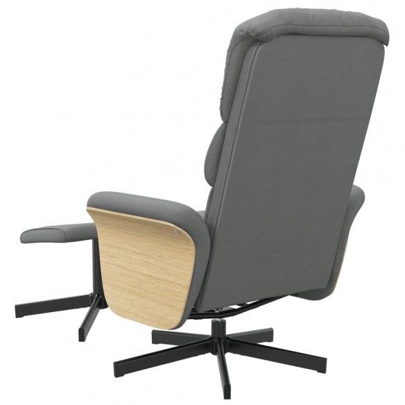 Fauteuil inclinable avec repose-pied gris foncé tissu