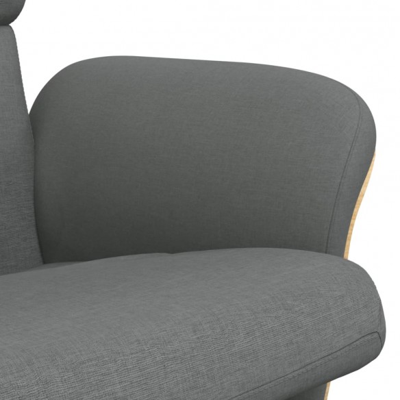 Fauteuil inclinable avec repose-pied gris foncé tissu