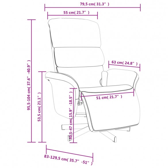 Fauteuil inclinable de massage et repose-pieds gris clair tissu