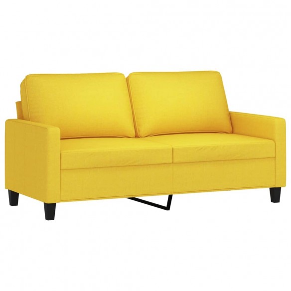 Canapé à 2 places Jaune clair 140 cm Tissu