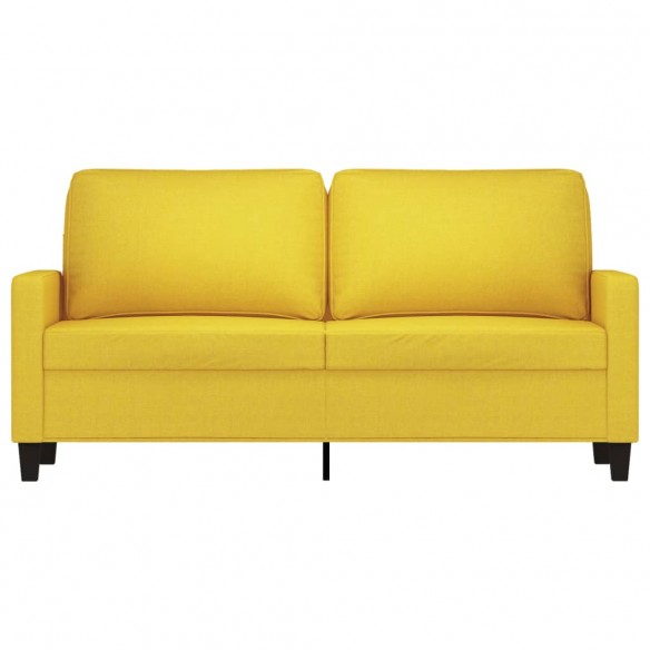 Canapé à 2 places Jaune clair 140 cm Tissu