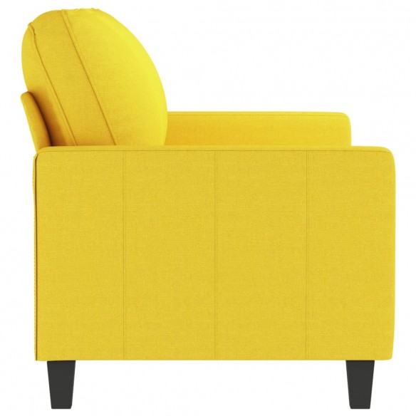 Canapé à 2 places Jaune clair 140 cm Tissu