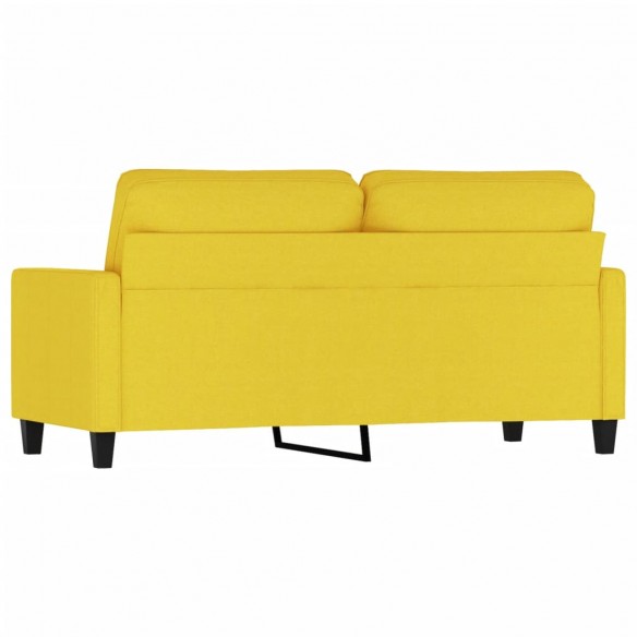 Canapé à 2 places Jaune clair 140 cm Tissu