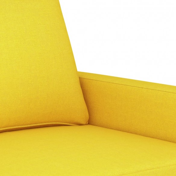 Canapé à 2 places Jaune clair 140 cm Tissu