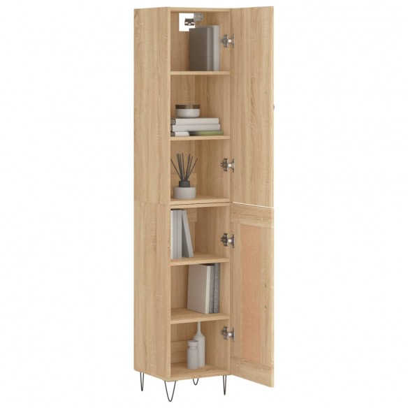 Buffet haut Chêne sonoma 34,5x34x180 cm Bois d'ingénierie