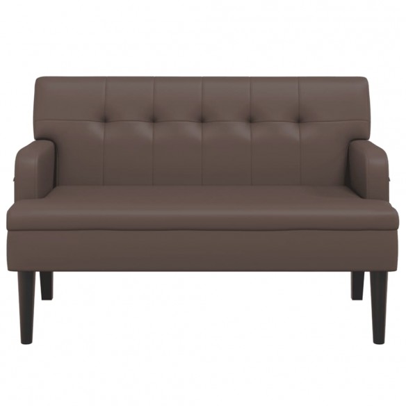 Banc avec dossier marron 112x65,5x75 cm similicuir