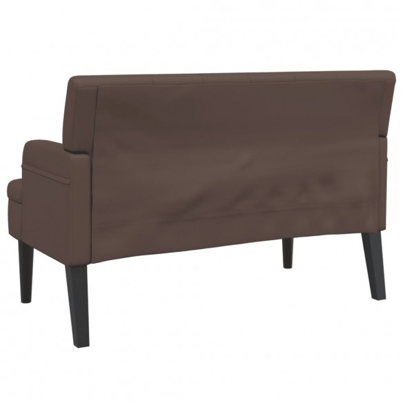 Banc avec dossier marron 112x65,5x75 cm similicuir