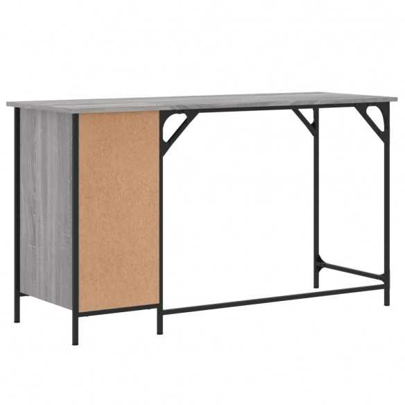 Bureau d'ordinateur sonoma gris 131x48x75 cm bois d’ingénierie