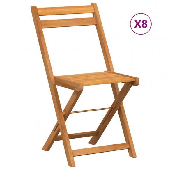 Chaises de bistrot pliantes lot de 8 bois d'acacia solide