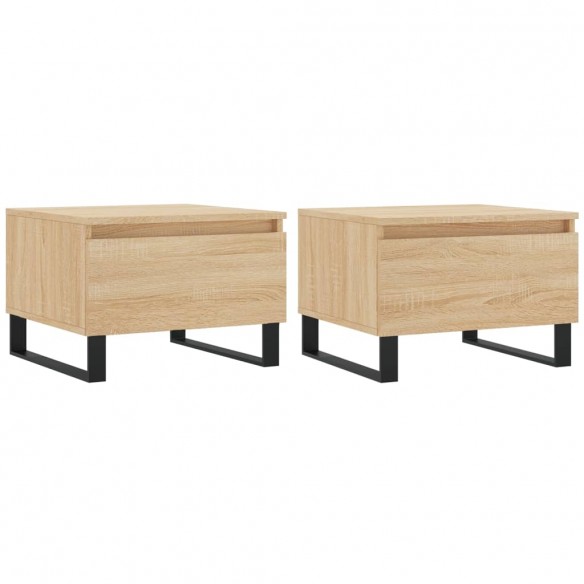 Tables basses 2 pcs chêne sonoma 50x46x35 cm bois d'ingénierie