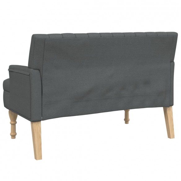 Banc avec coussins gris foncé 113x64,5x75,5 cm tissu