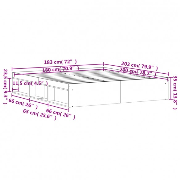 Cadre de lit blanc 180x200 cm super king