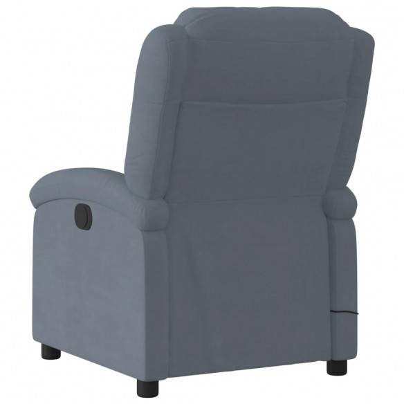 Fauteuil de massage inclinable gris foncé velours