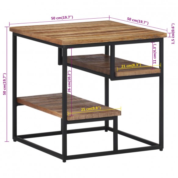 Table d'appoint 50x50x50 cm teck de récupération massif