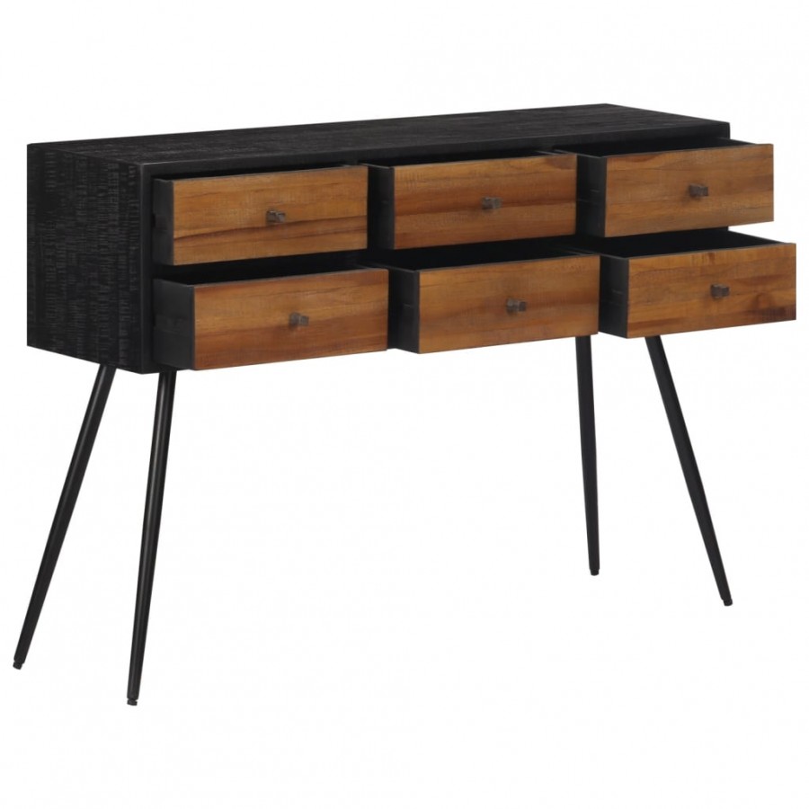 Table console avec tiroirs 116x30x76 cm teck massif récupéré