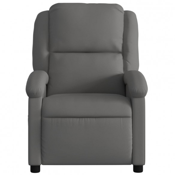 Fauteuil inclinable gris cuir véritable